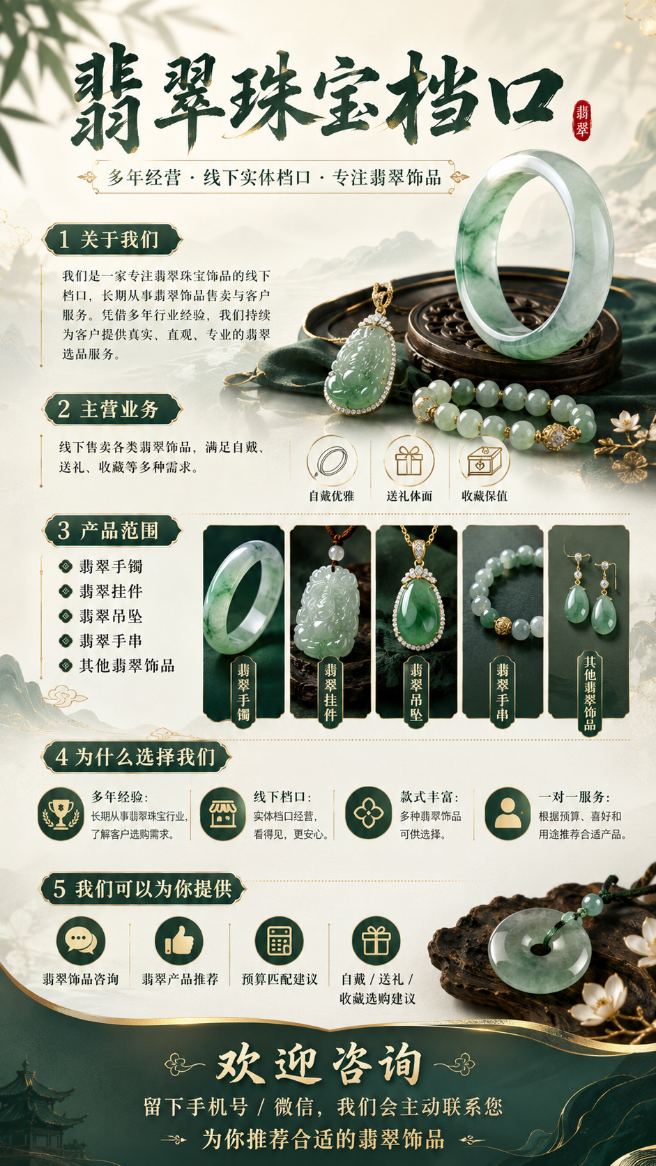翡翠珠宝档口宣传海报